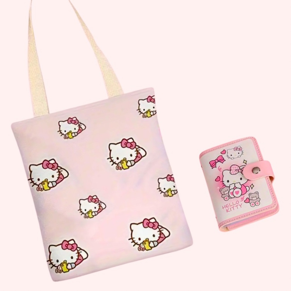 NWT! Hello Kitty Tote Bag & Card Holder Set